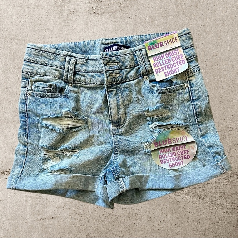 Blue Spice High Waist Denim Shorts